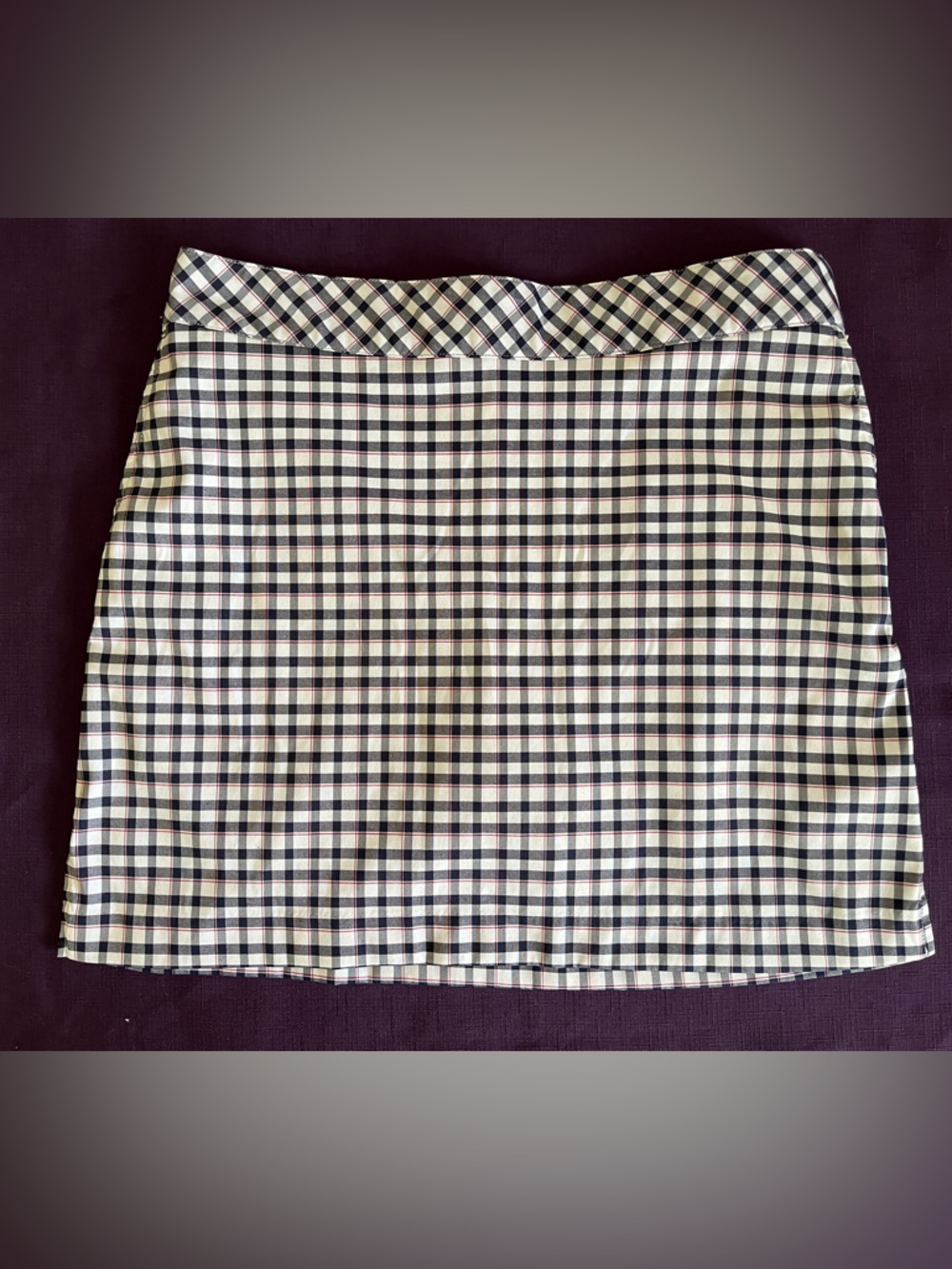 IZOD Black and White and Red Plaid Mini Skirt Golf Skort Womens Size 6